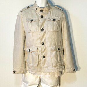 Celio SZ S Linen Military style utility  jacket wheat color essential